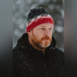 Vintage Wigwam Mens Pure Wool Beanie Hat Winter Ski Snow Aztec‎ Southwestern